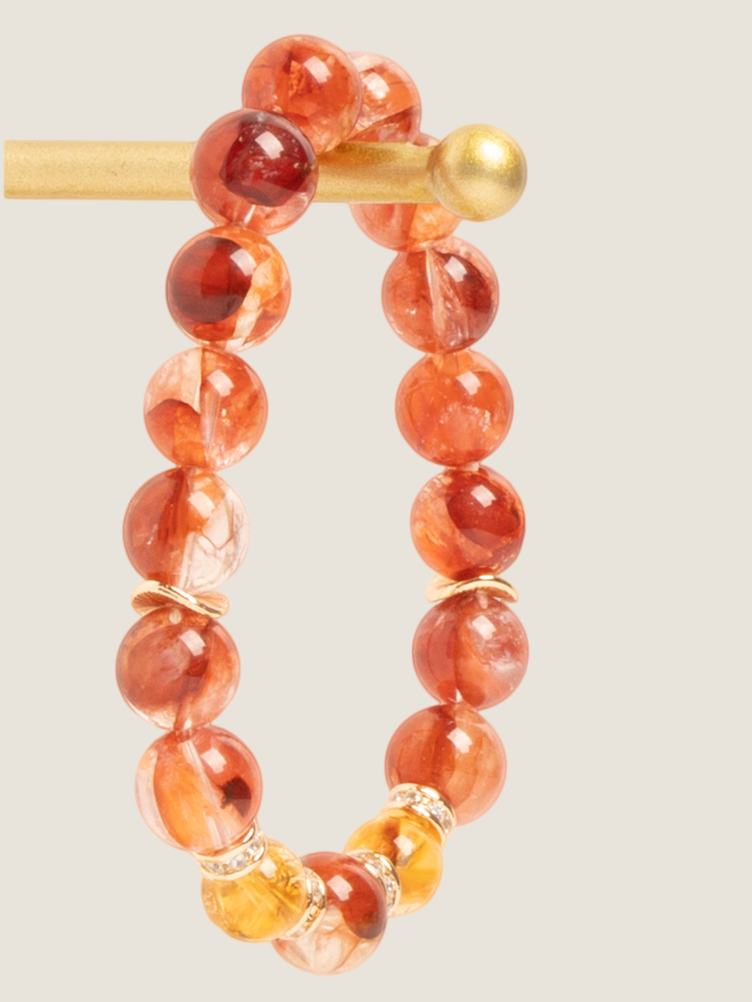 Fire Element: The Ignition Bracelet (Red Hematoid &amp; Golden Phantom)