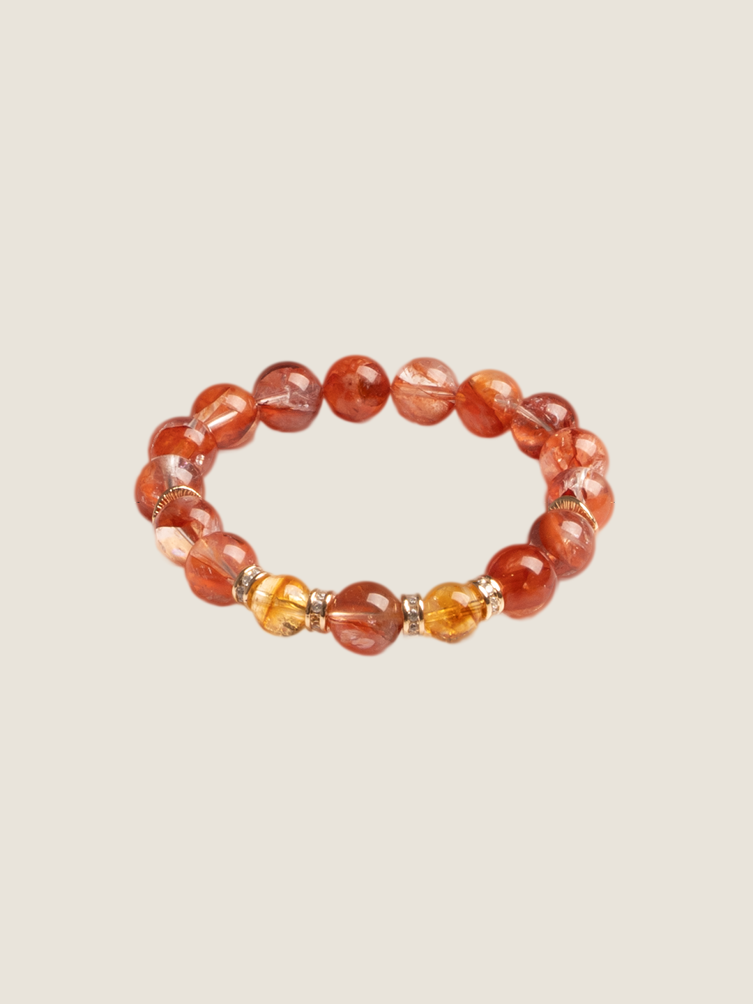 Fire Element: The Ignition Bracelet (Red Hematoid &amp; Golden Phantom)