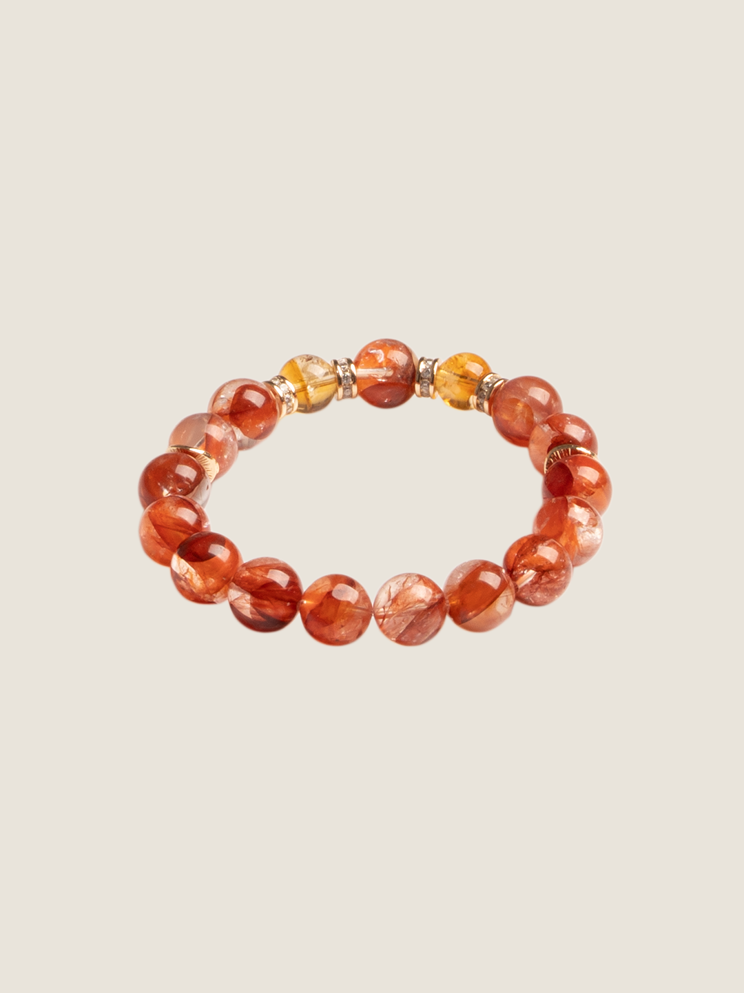Fire Element: The Ignition Bracelet (Red Hematoid &amp; Golden Phantom)