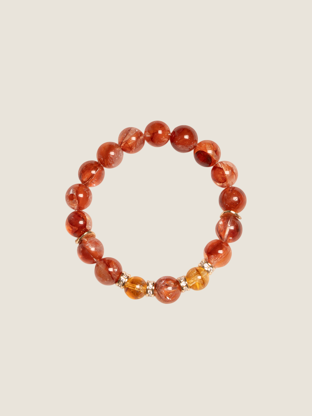 Fire Element: The Ignition Bracelet (Red Hematoid &amp; Golden Phantom)